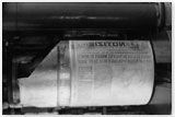 Rotativa Koeng & Bauer, la pagina  di piombo bloccata sul cilindro stampa con in evidenza la testata “ Le Notizie”