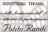 Attestato di benemerenza rilasciato al dott. Potito Randi per il contributo dato alla crescita sociale, culturale ed economica della Provincia di Teramo. Cinquantennale Confindustria Teramo